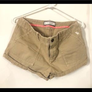 Distressed Khaki Abercrombie Shorts